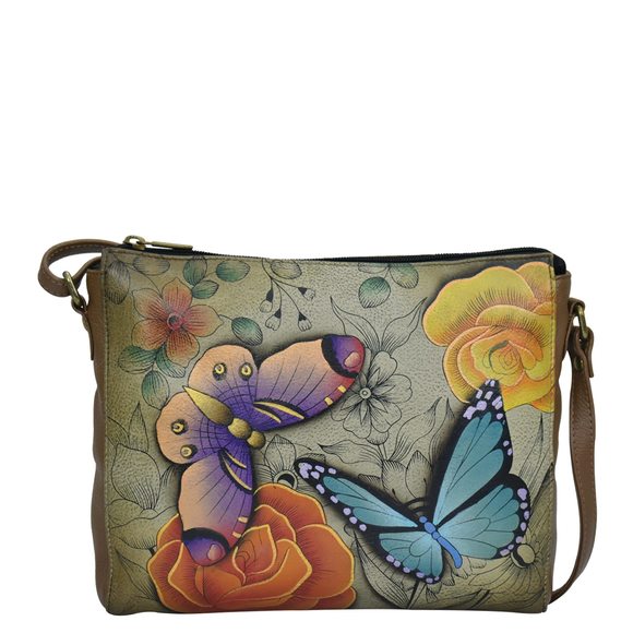 Slim Medium Crossbody, Floral Paradise Tan V -_- - Picture 1 of 4